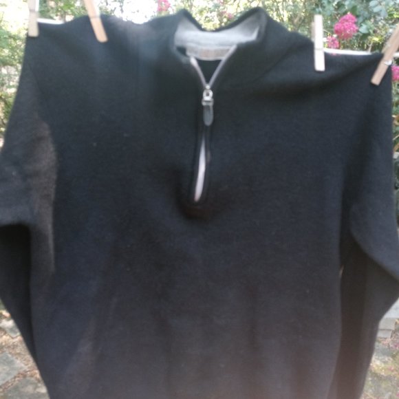 Linea Raffi Uomo Extra Fine Merino Wool 1/4 Zip Pullover Sweater Black Size XL54 - Picture 2 of 7